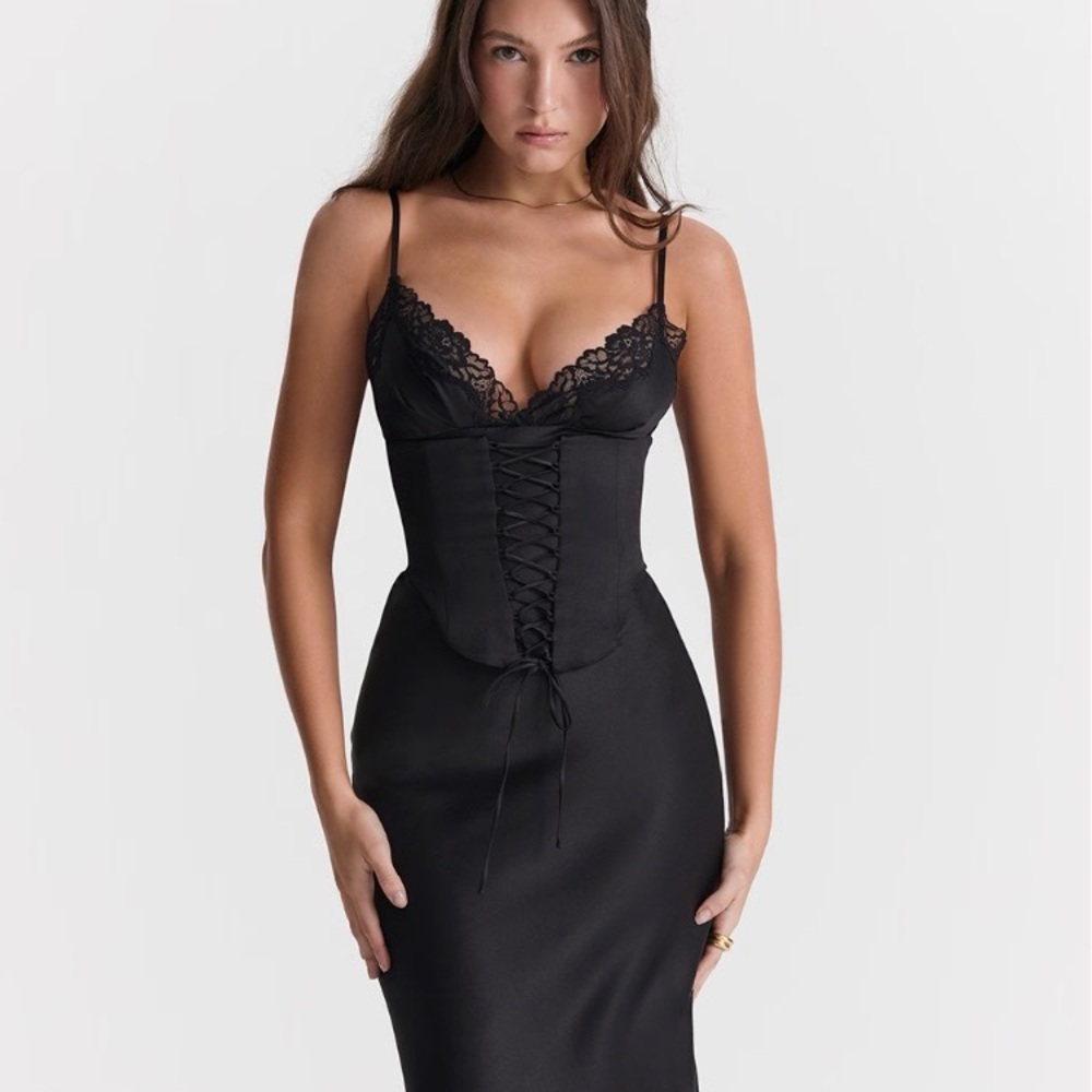 House of CB Salma Corset Satin Slipdress